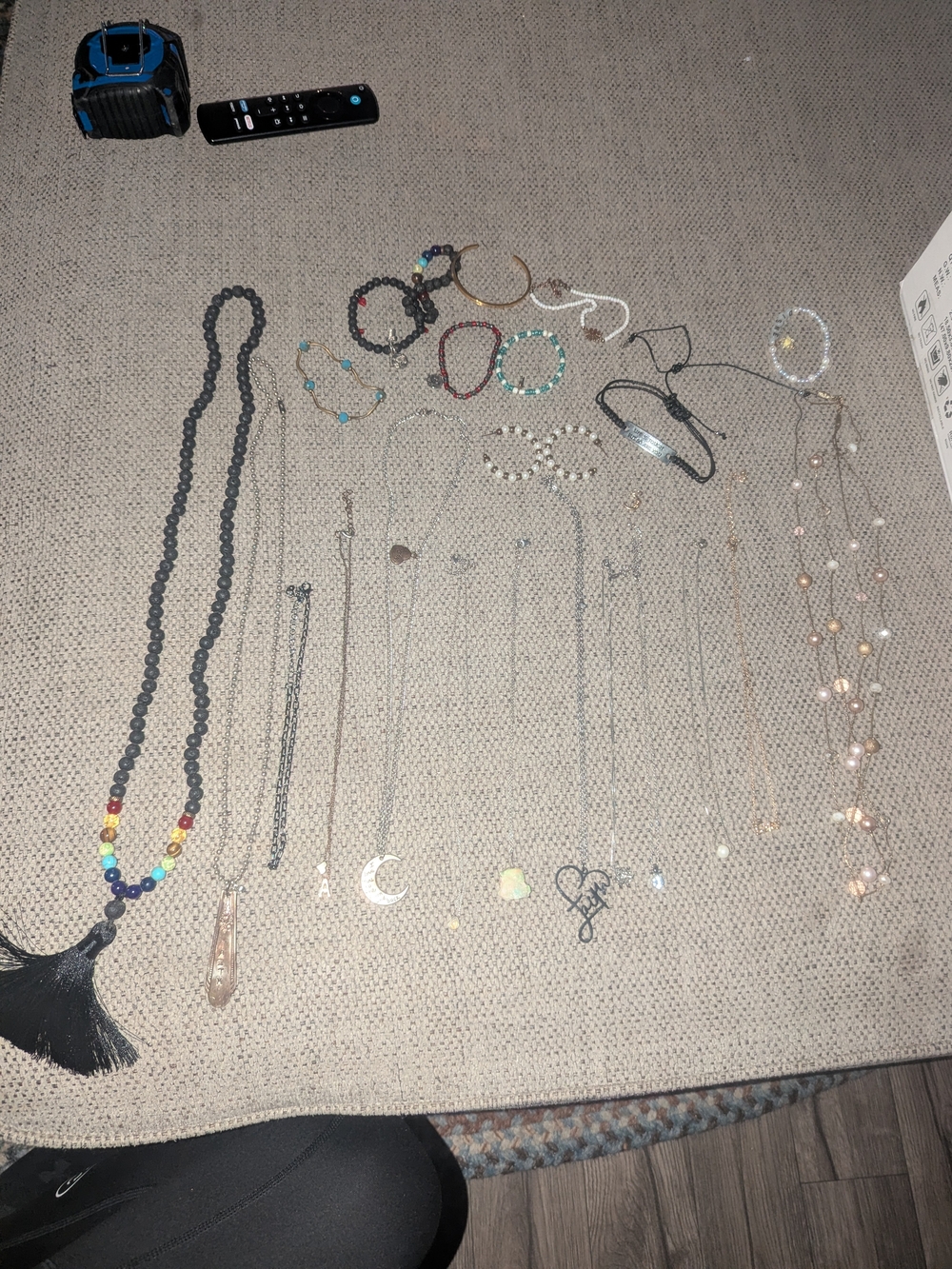 Assorted Women's Necklaces and Bracelets - Black with Multicolor Accents
